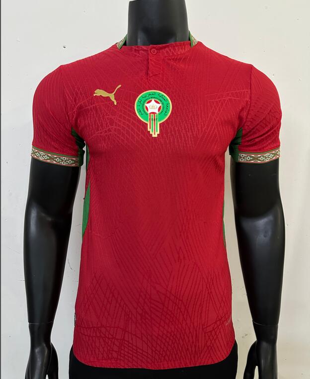 Men's Morocco 2026 World Cup Home Red Player Shirt Jersey