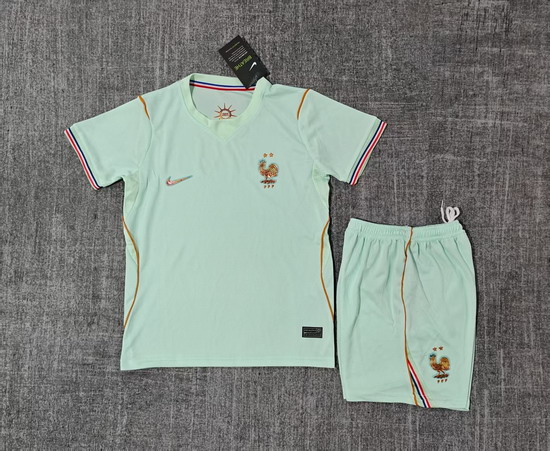 Youth France National Team FIFA x World Cup 2026 Away Green On Field Kids Jersey