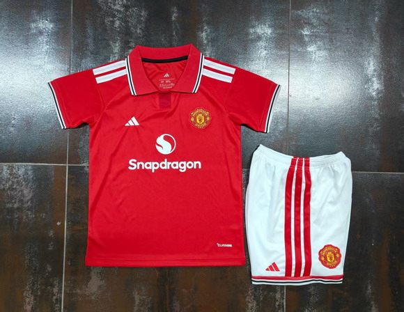Youth Manchester United 2026-27 Home Kids Suit Soccer Jerseys