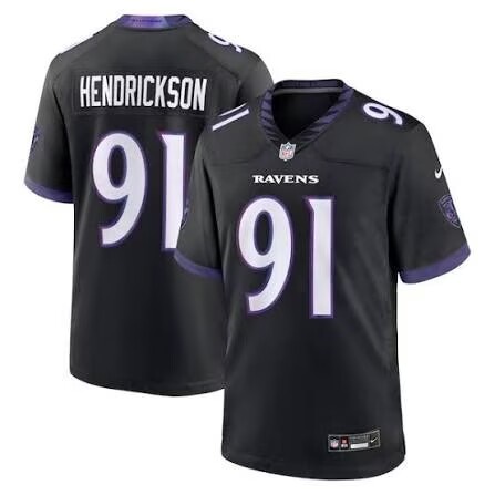 Men's Baltimore Ravens #91 Trey Hendrickson Black 2026 Vapor Limited Jersey