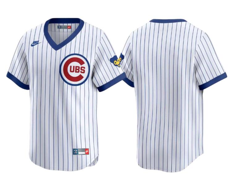 Chicago Cubs Blank Throwback Cooperstown Collection Limited Nike White Jersey