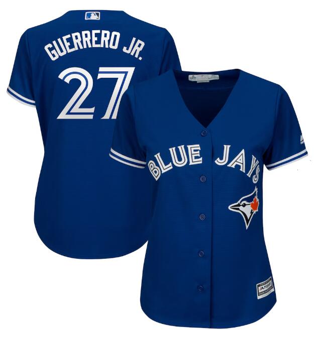 Women's Toronto Blue Jays #27 Vladimir Guerrero Jr. Majestic Royal Cool Base Player Jersey