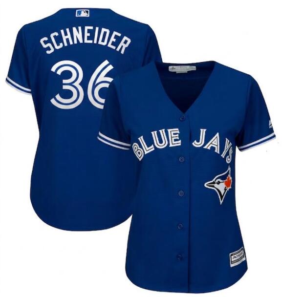 Women Davis Schneider 50th Anniversary #36 Toronto Blue Jays MLB Nike Royal Alternate Replica Jersey