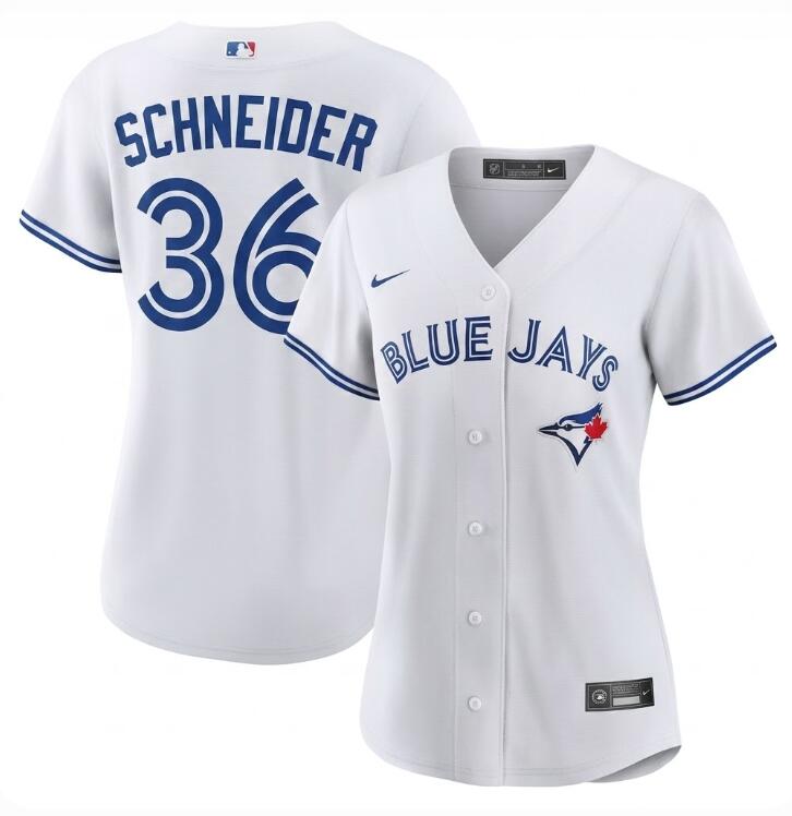 Women Davis Schneider 50th Anniversary #36 Toronto Blue Jays MLB Nike White Replica Jersey
