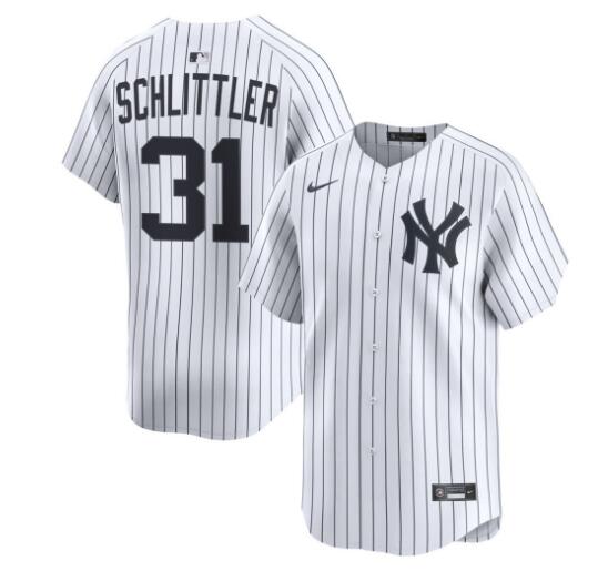 Men's New York Yankees Cam Schlittler #31 White Home Official Replica Coolbase Nike Jersey