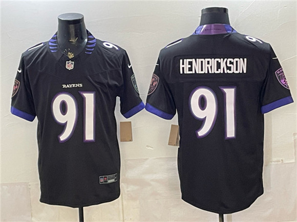 Men's Baltimore Ravens #91 Trey Hendrickson Black 2026 F.U.S.E. Alternate Vapor Stitched Limited Football Stitched Jersey