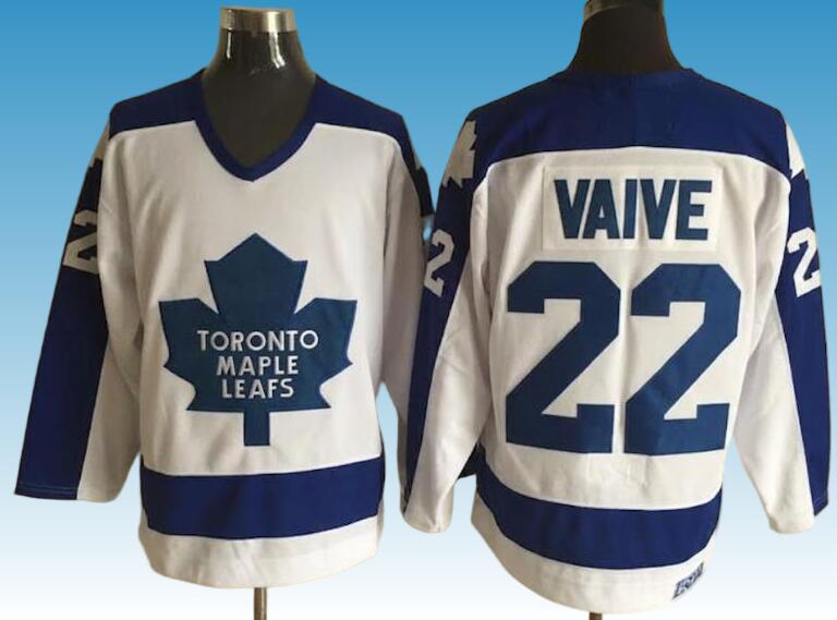 Men's Toronto Maple Leafs #22 Rick Vaive White CCM Retro Throwback Hockey Jersey