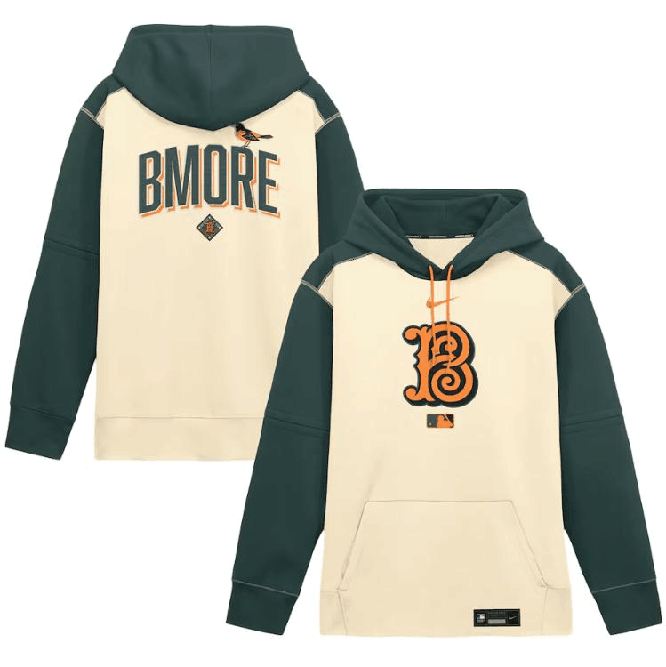 Men's Baltimore Orioles Cream Pullover Nike Hoodie 2