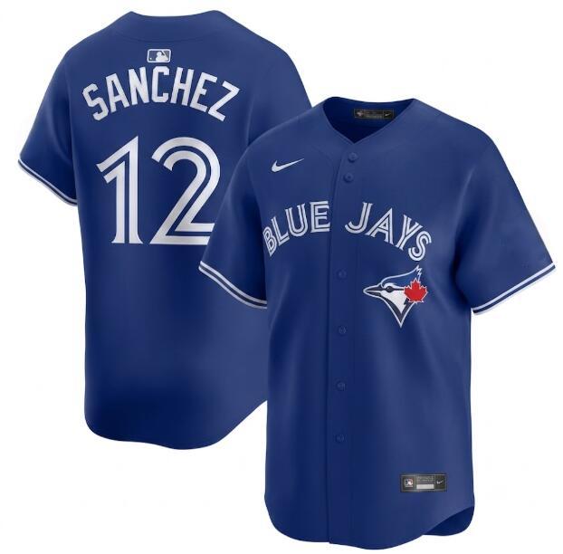 Men's Toronto Blue Jays #12 Jesus Sanchez Blue Replica Powder Alternate Jersey