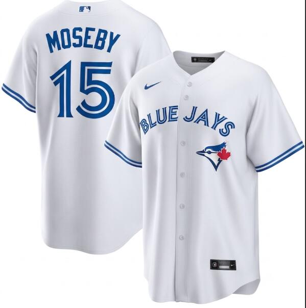 Men's Toronto Blue Jays #15 Lloyd Moseby White CoolBase Stitched Jersey