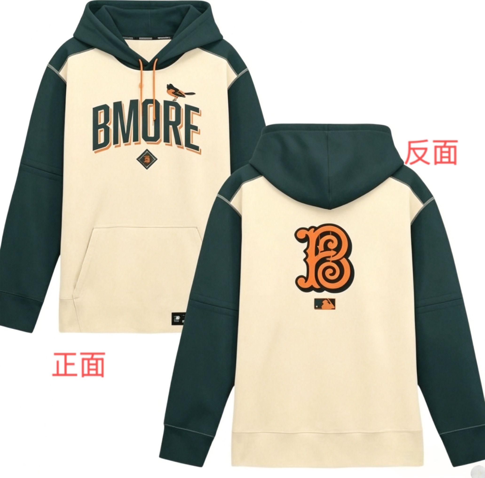 Men's Baltimore Orioles Cream Pullover Nike Hoodie