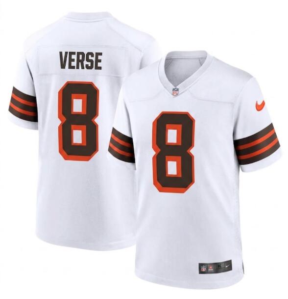 Men's Cleveland Browns #8 Jared Verse Game White 1946 Collection Alternate Jersey