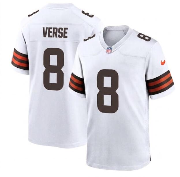 Men's Cleveland Browns #8 Jared Verse Game White Jersey