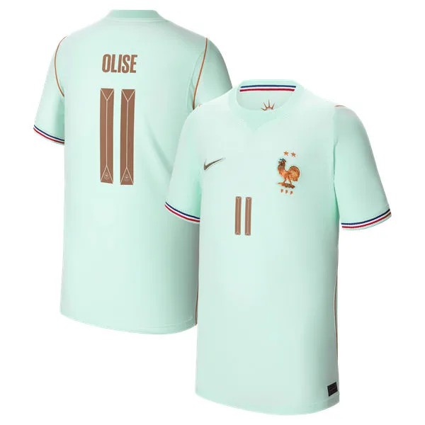 Mens France National Team #11 Michael Olise Green Away 2026 FIFA World Cup Soccer AAA Jersey