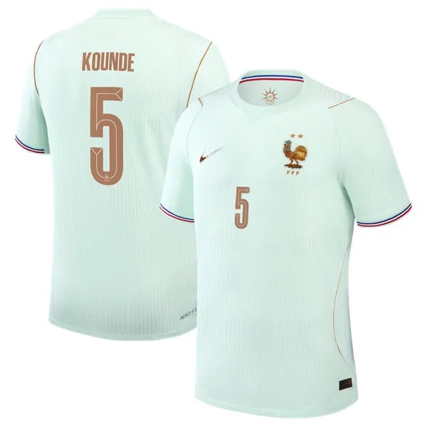 Mens France National Team #5 Jules Kounde Green Away 2026 FIFA World Cup Soccer AAA Jersey