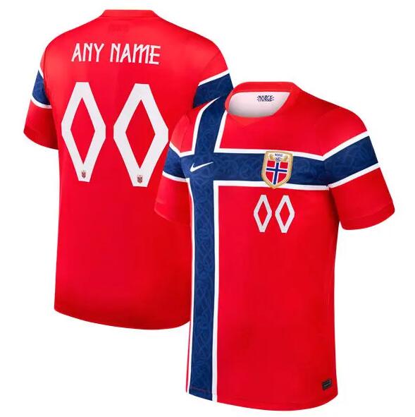 Mens Norway Soccer National Team Home Red 2026 FIFA World Cup Custom AAA Jersey