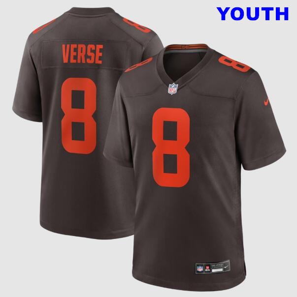 Youth Jared Verse Cleveland Browns #8 Nike Alternate Alpha Dawg Game Brown Jersey