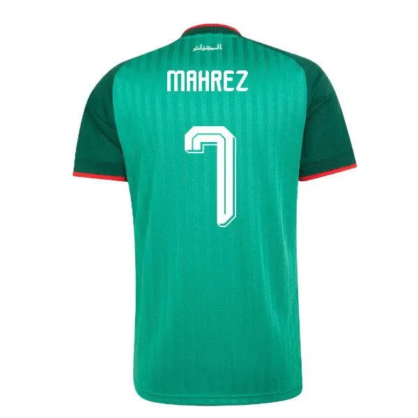 Mens Algeria National Team #7 Riyad Mahrez Green Away 2026 FIFA World Cup Team Jersey