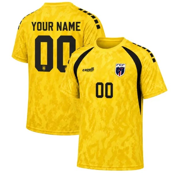 Mens Cape Verde Soccer National Team 2026 FIFA World Cup Yellow Goalkeeper Custom Jersey