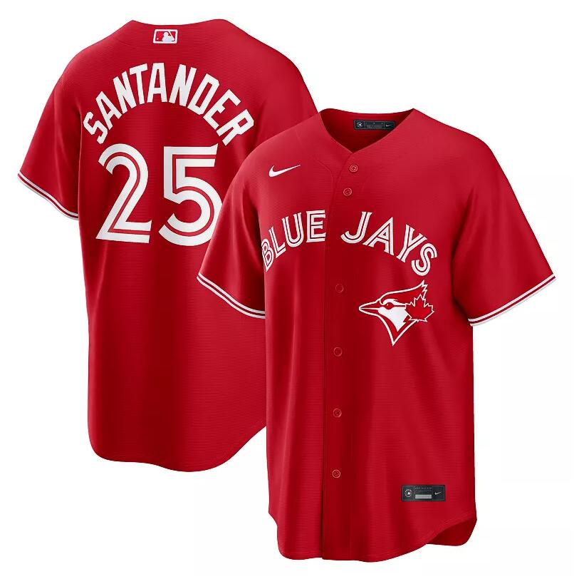 Men's Anthony Santander Red Toronto Blue Jays #25 Canada Day Replica Nike Jersey