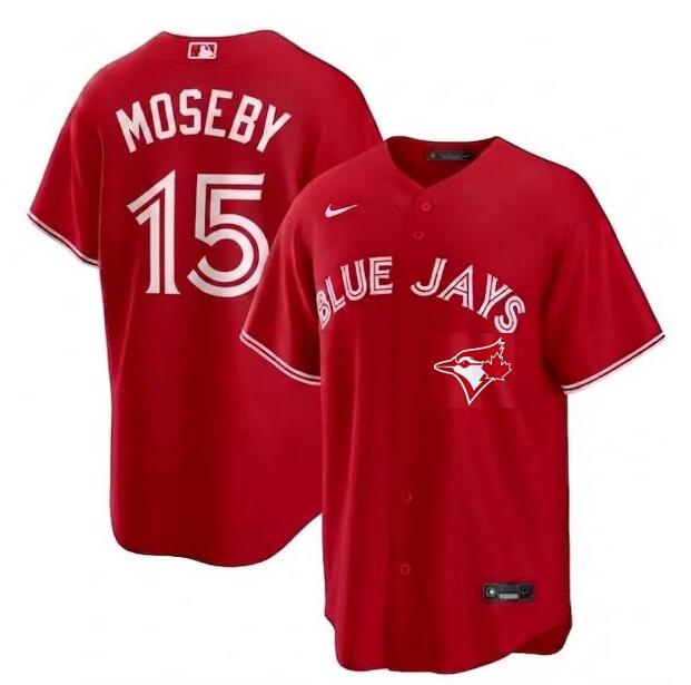 Men's Toronto Blue Jays #15 Lloyd Moseby Nike Canada Day Replica Jersey - Red