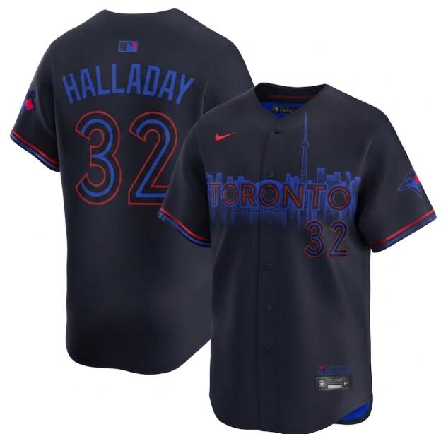 Men's Toronto Blue Jays #32 Roy Halladay Nike City Connect Limited Jersey
