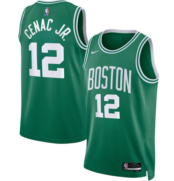 Men's Boston Celtics #12 Chris Cenac Jr Kelly Green 2026 Draft Icon Edition Stitched Basketball Jersey