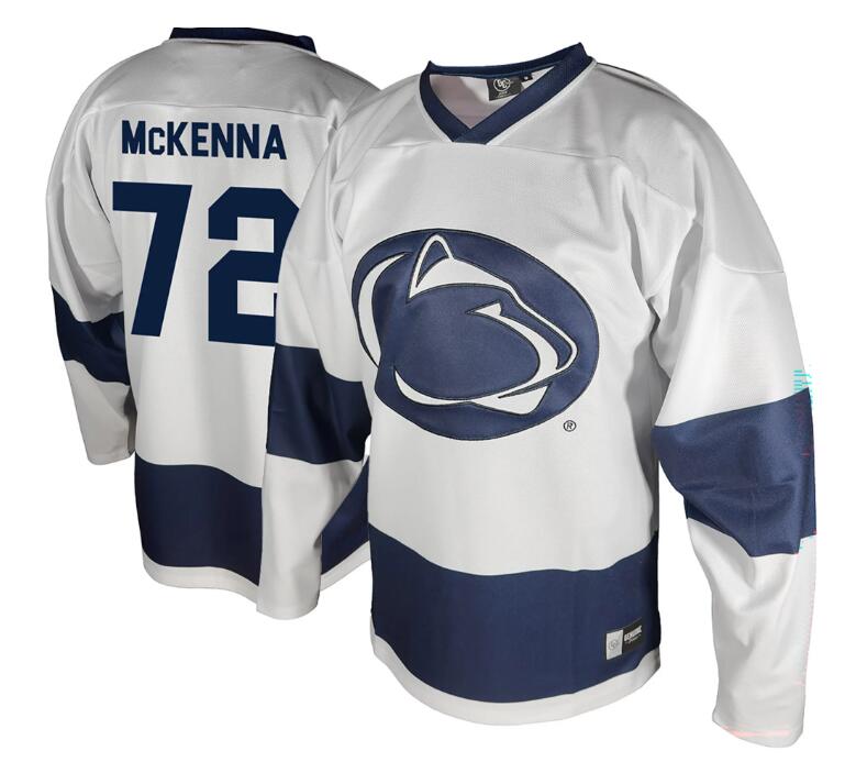 Men's Penn State Nittany Lions Gavin McKenna #72 White Replica Home Jersey