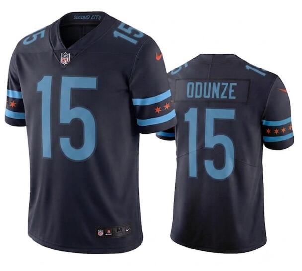 Chicago Bears #15 Rome Odunze Navy Vapor Limited City Edition NFL Jersey