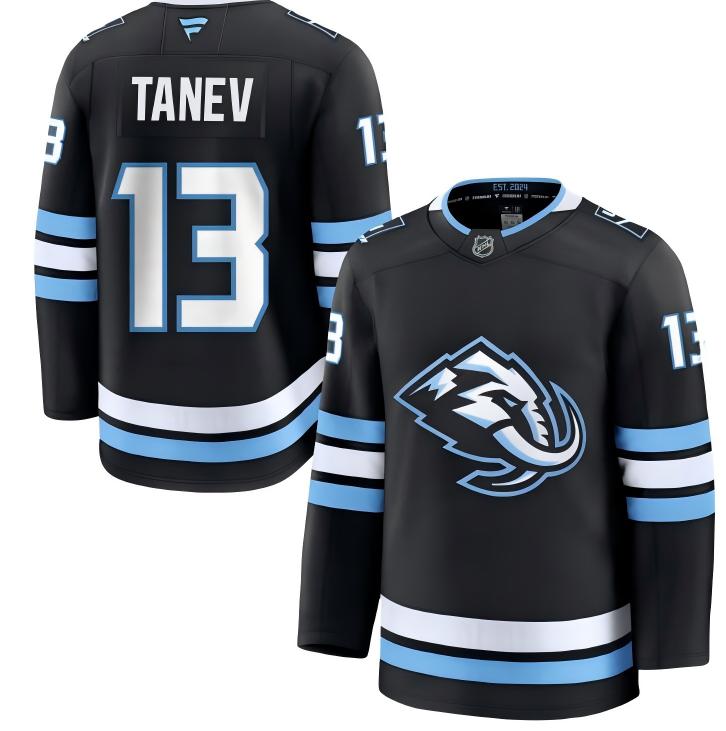 Men's Utah Mammoth #13 Brandon Tanev Fanatics Home Navy Blue Premium Jersey