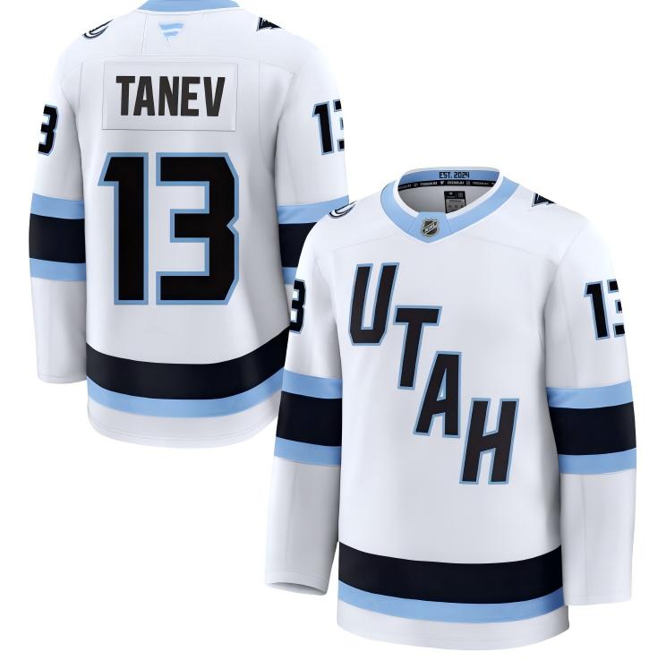 Men's Utah Mammoth #13 Brandon Tanev Fanatics Home White Away Premium Jersey
