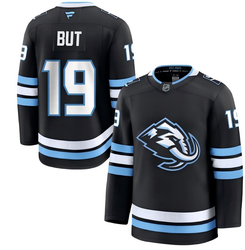 Men's Utah Mammoth #19 Daniil But Fanatics Home Navy Blue Premium Jersey