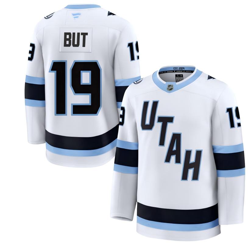 Men's Utah Mammoth #19 Daniil But Fanatics Home White Away Premium Jersey