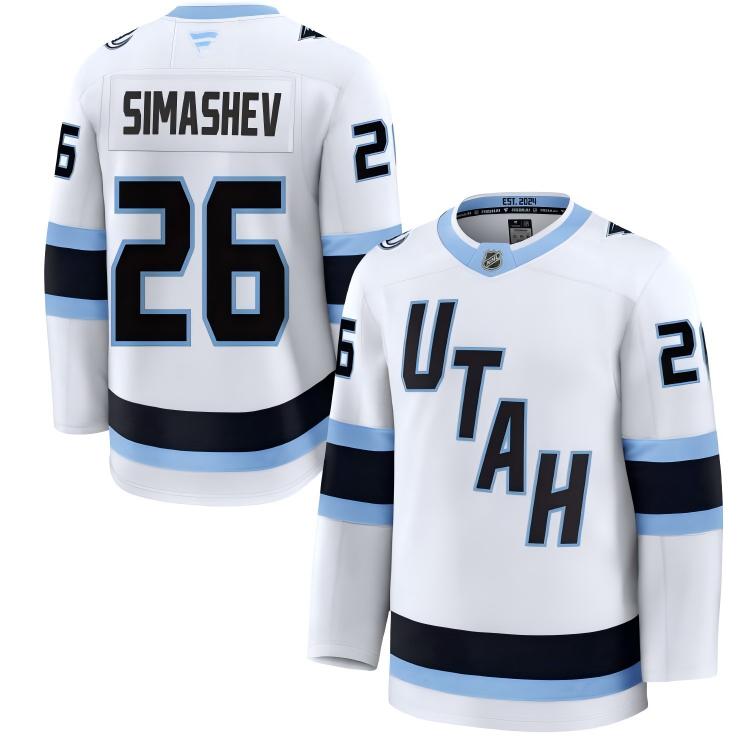 Men's Utah Mammoth #26 Dmitri Simashev Fanatics Home White Away Premium Jersey