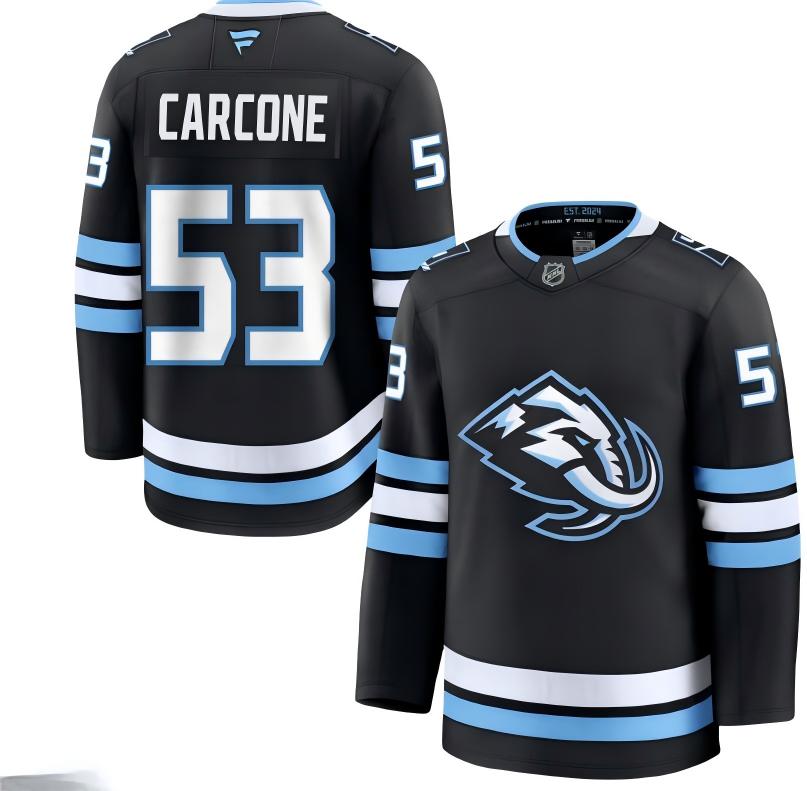 Men's Utah Mammoth #53 Michael  Carcone Fanatics Home Navy Blue Premium Jersey