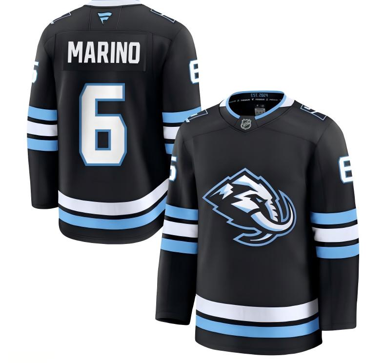 Men's Utah Mammoth #6 John Marino Fanatics Home Navy Blue Premium Jersey
