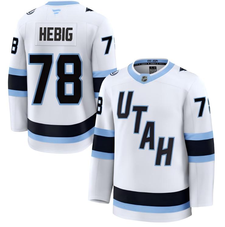 Men's Utah Mammoth #78 Cam Hebig Fanatics Home White Away Premium Jersey