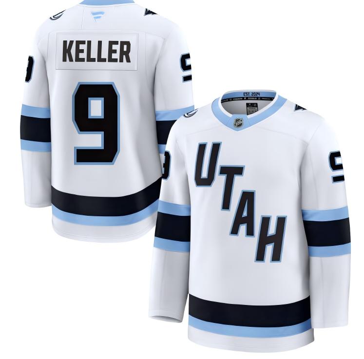 Men's Utah Mammoth #9 Clayton Keller Fanatics Home White Away Premium Jersey