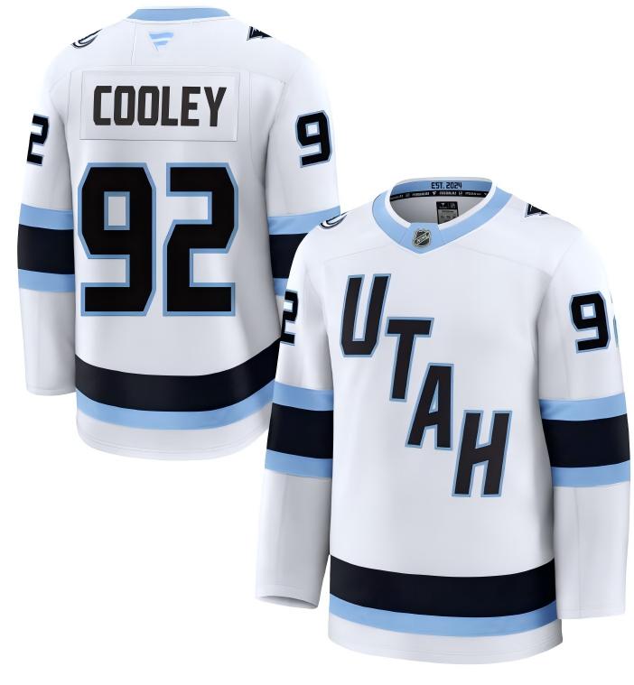 Men's Utah Mammoth #92 Logan Cooley Fanatics Home White Away Premium Jersey