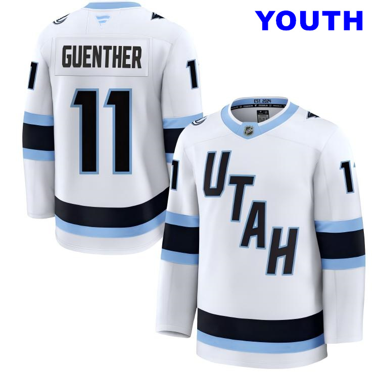 Youth Utah Mammoth #11 Dylan Guenther Fanatics Home White Away Premium Jersey
