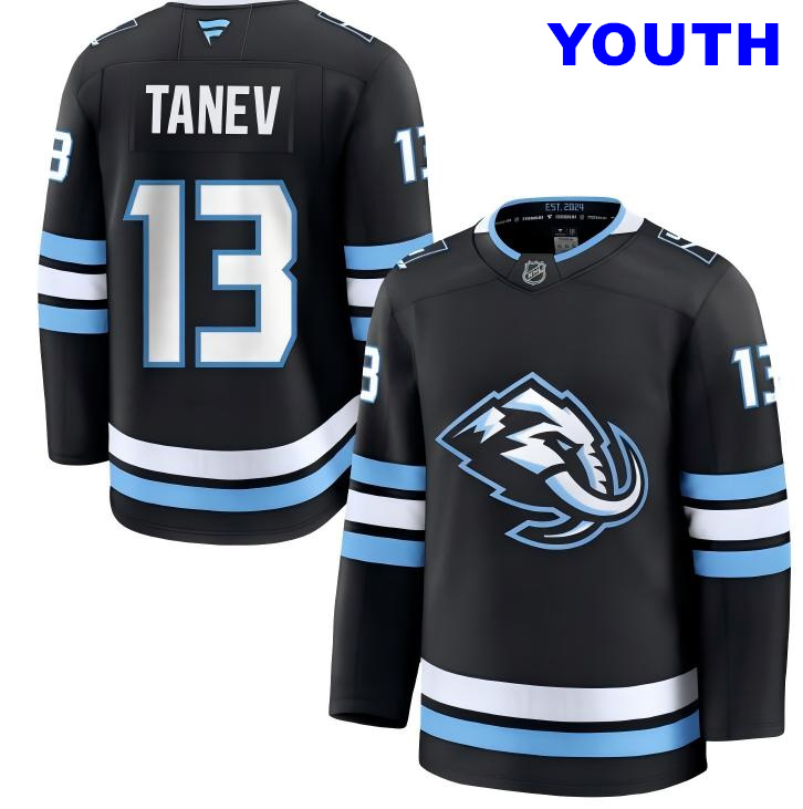 Youth Utah Mammoth #13 Brandon Tanev Fanatics Home Navy Blue Premium Jersey