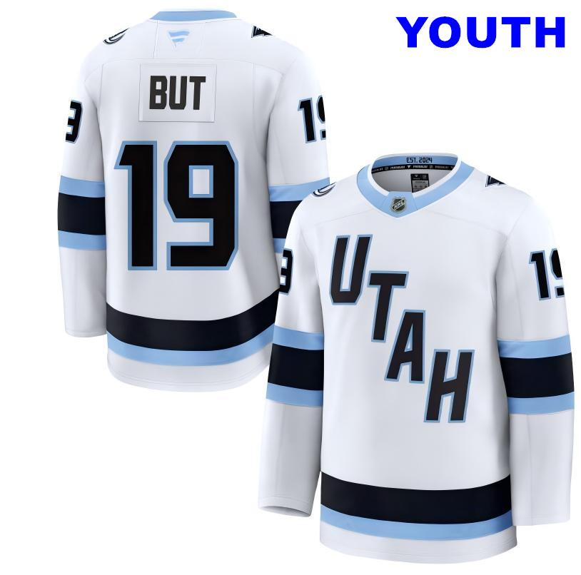 Youth Utah Mammoth #19 Daniil But Fanatics Home White Away Premium Jersey