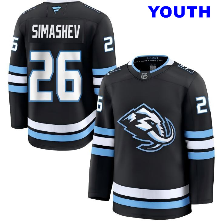 Youth Utah Mammoth #26 Dmitri Simashev Fanatics Home Navy Blue Premium Jersey