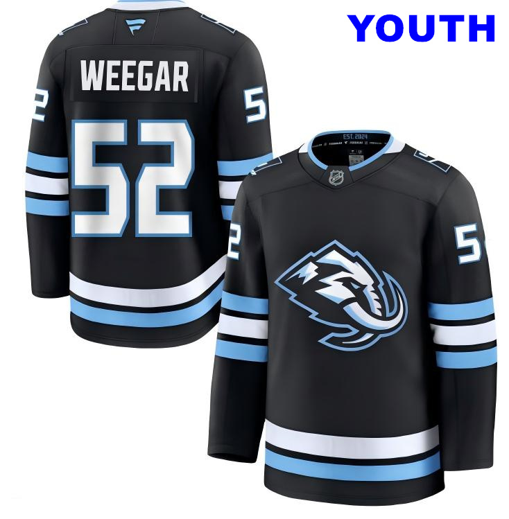 Youth Utah Mammoth #52 MacKenzie Weegar Fanatics Home Navy Blue Premium Jersey
