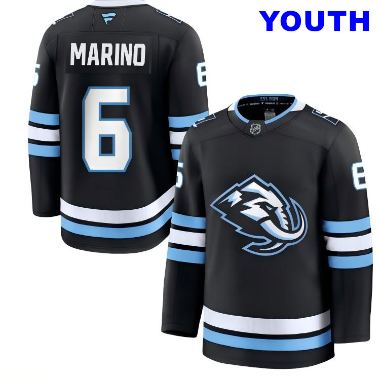 Youth Utah Mammoth #6 John Marino Fanatics Home Navy Blue Premium Jersey