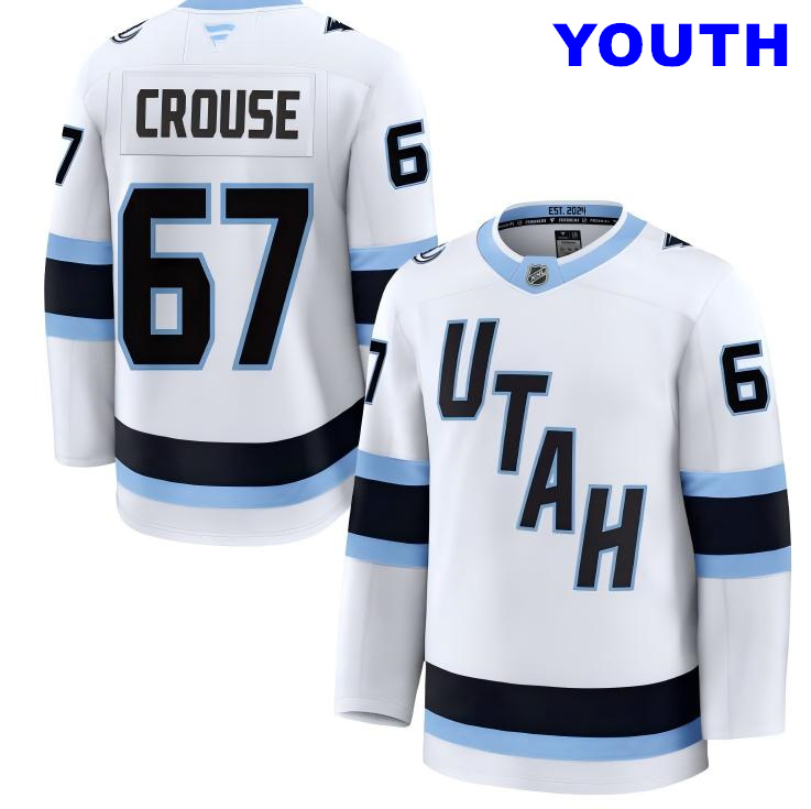 Youth Utah Mammoth #67 Lawson Crouse Fanatics Home White Away Premium Jersey