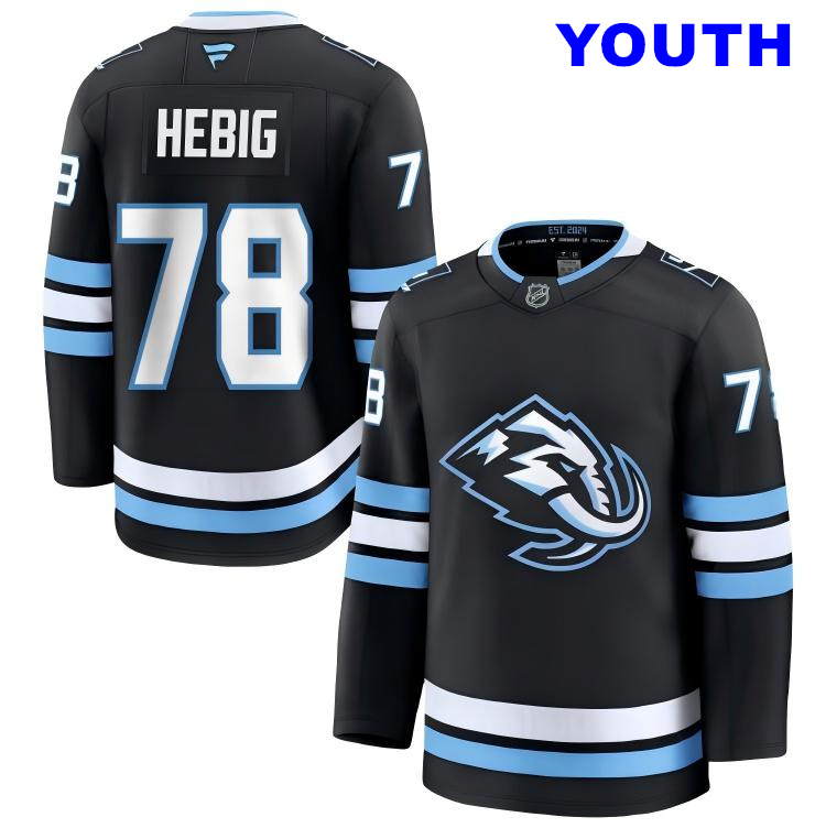 Youth Utah Mammoth #78 Cam Hebig Fanatics Home Navy Blue Premium Jersey