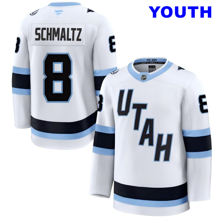 Youth Utah Mammoth #8 Nick Schmaltz Fanatics Home White Away Premium Jersey