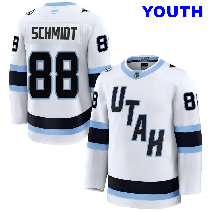 Youth Utah Mammoth #88 Nate Schmidt Fanatics Home White Away Premium Jersey