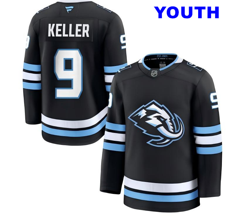 Youth Utah Mammoth #9 Clayton Keller Fanatics Home Navy Blue Premium Jersey